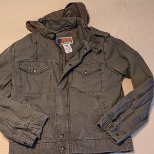 Levi's army green canvas trucker jacket